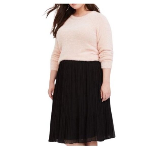 Torrid Womens blush Pink Fluffy Knit Sweater Size 1X Cotton Blend plus - Picture 12 of 13